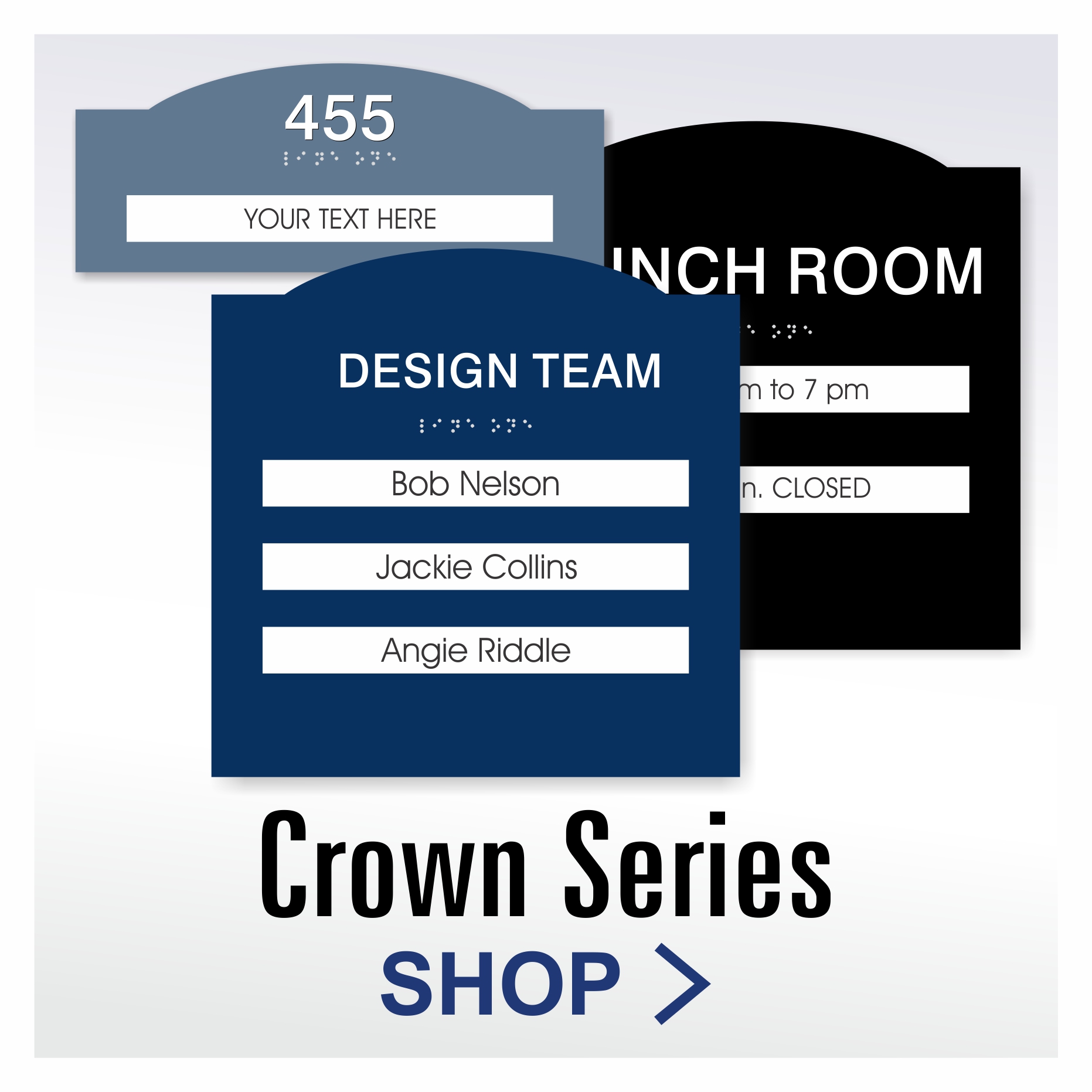 Crown Series architectural window insert sign system